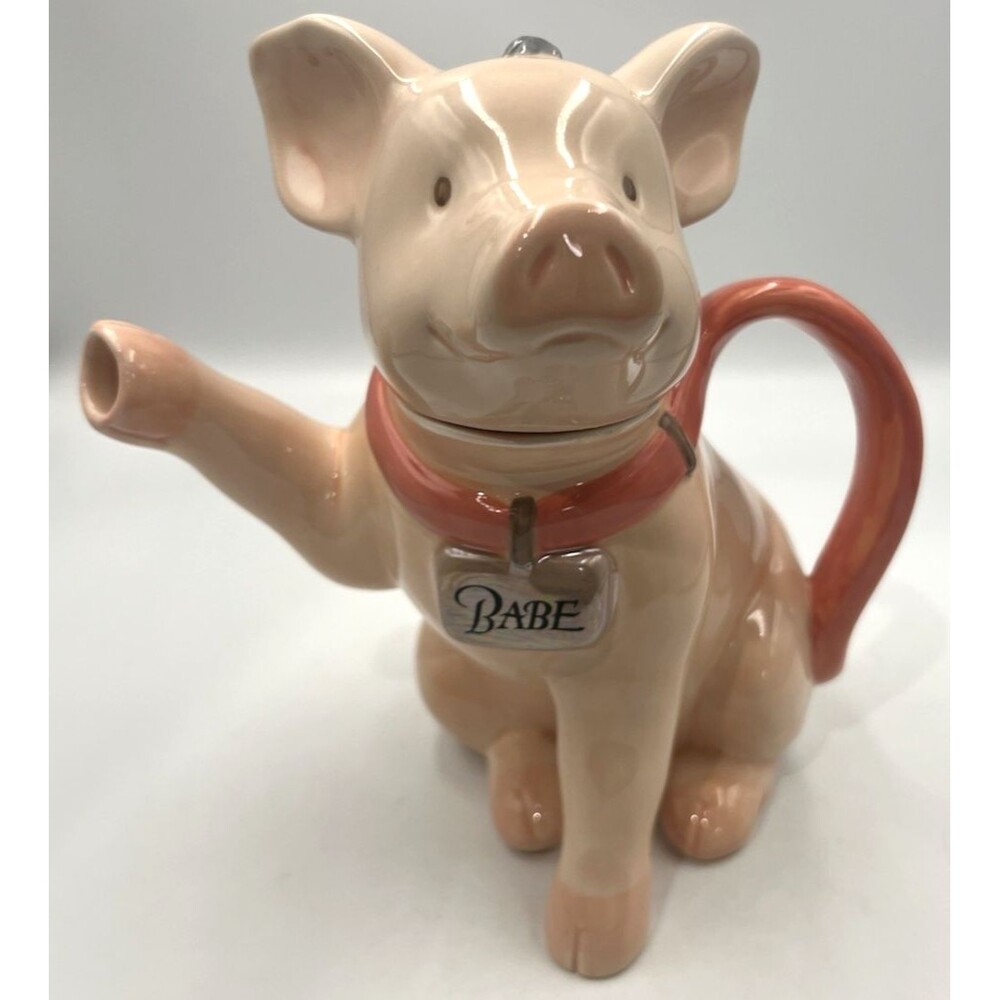 Rare Vintage Teapot: Babe the Sheep Pig 1995 Universal Studios Vtg Ceramic 8.5"